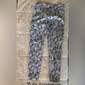 ZYIA Kids Patterned Leggings - Blue and Gray